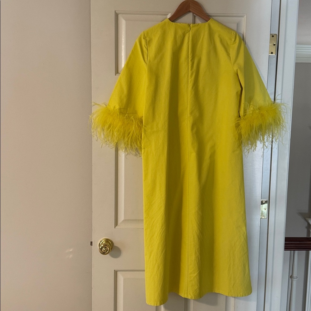 Tuckernuck Yellow Feathered Jamie Midi Dress - Picture 7 of 9